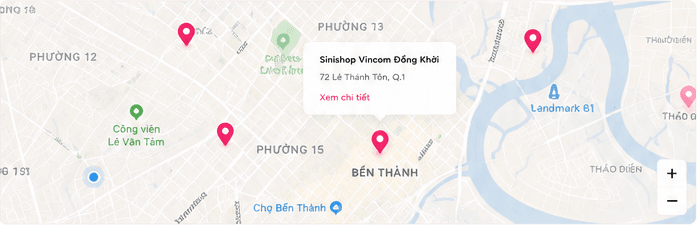 Bản đồ khu vực cửa hàng Sinishop